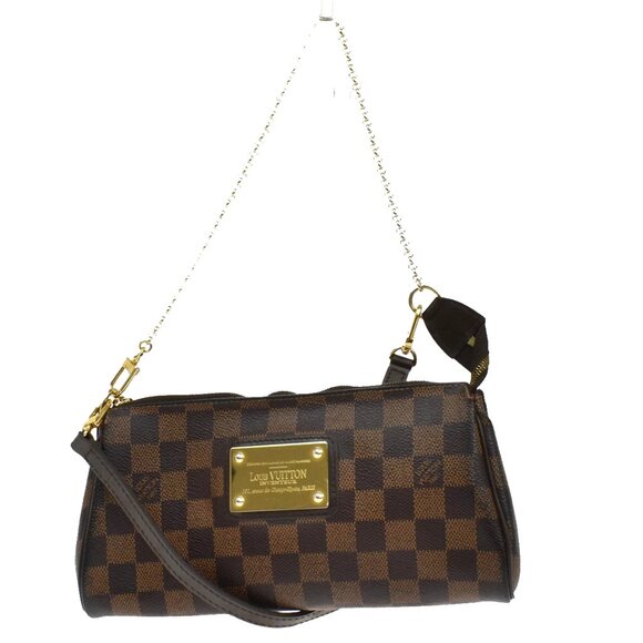 LOUIS VUITTON Damier Eva 2Way Hand Shoulder Bag Brown France 518-082525 - Picture 1 of 15